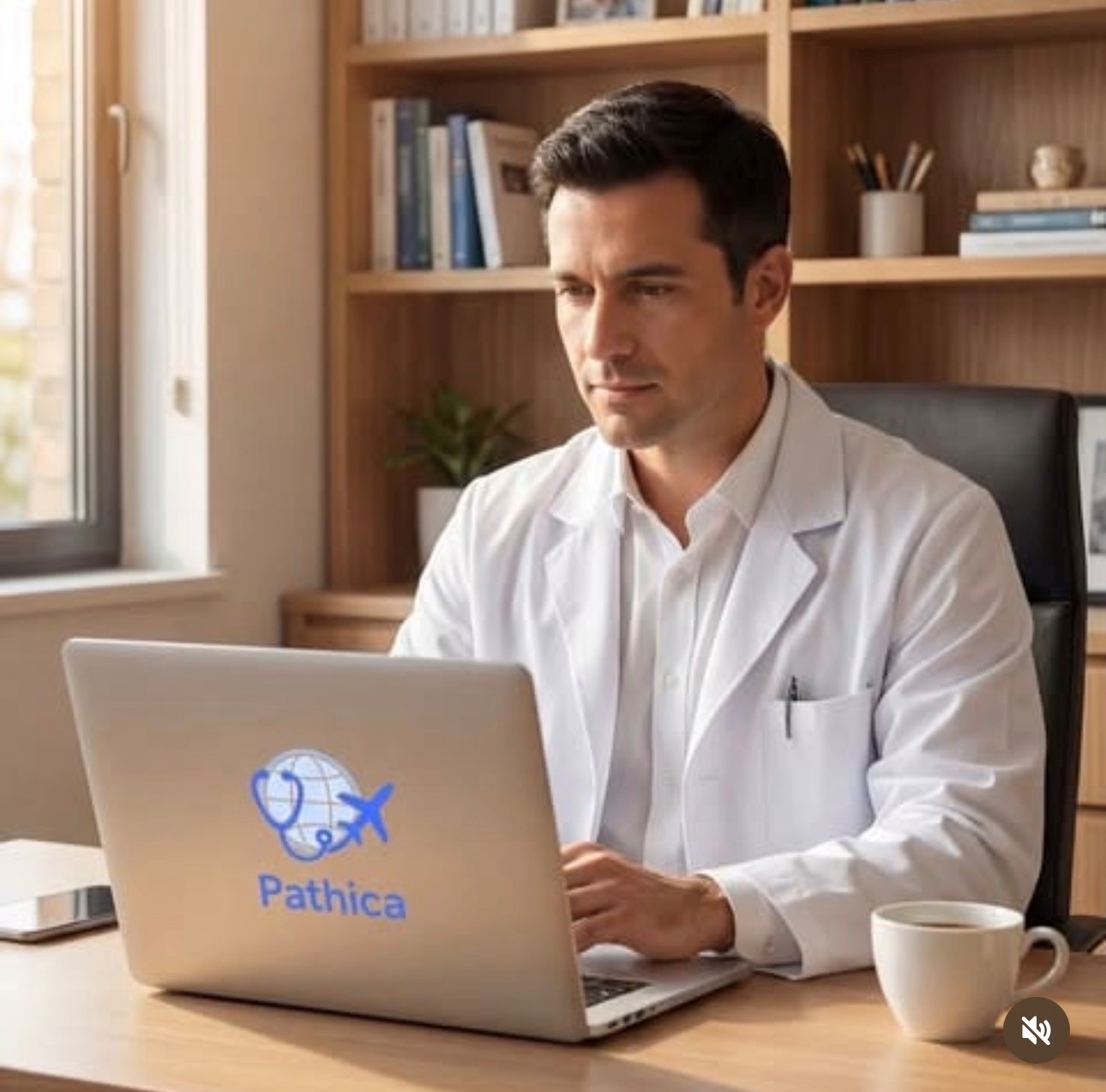 Doctor using Pathica telemedicine platform